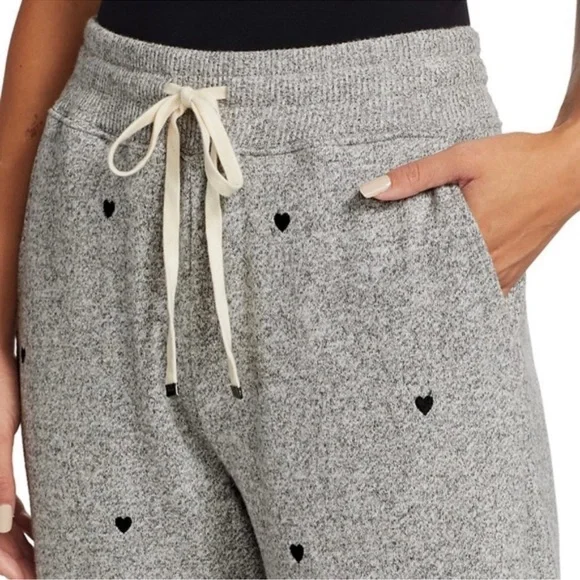 Rails Oakland Sweatpant Melange Grey Black Hearts Jogger Large - Picture 2 of 12